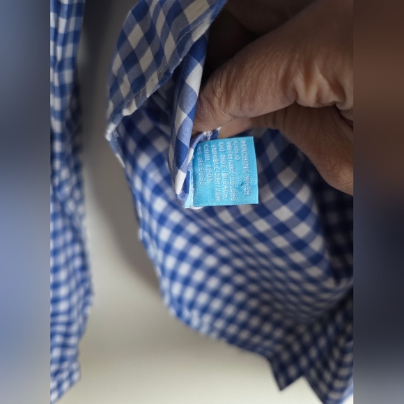 J. McLaughlin, Blue Gingham Woman's Shirt, Blue/White, Size Medium - Picture 8 of 9